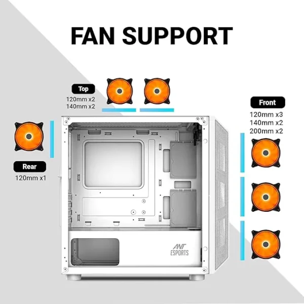 Ant Esports 200 Air Mini M-ATX Computer Case Gaming Cabinet2