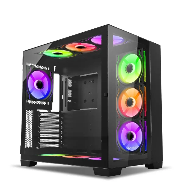 Ant Esports Crystal XL Dual-Chamber Gaming Cabinet-Black2