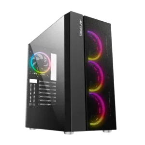 Ant Esports ICE-511MT Auto RGB (ATX) Mid Tower Cabinet-Black