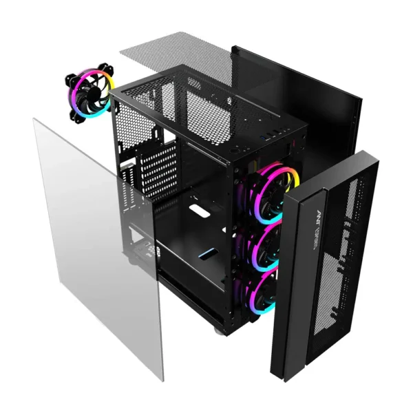 Ant Esports ICE-511MT Auto RGB (ATX) Mid Tower Cabinet-Black1