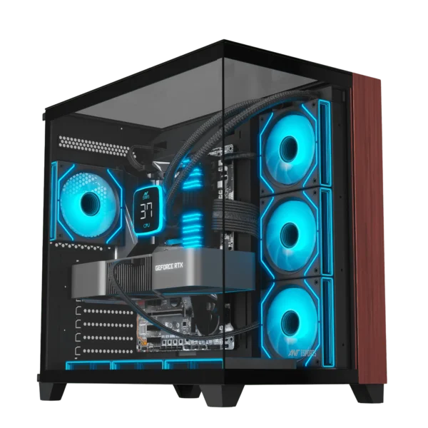 Ant Esports Crystal Wood ATX Gaming Cabinet-Black