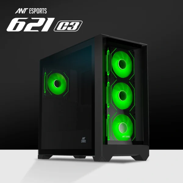 Ant Esports 621 C3 ATX Computer CaseGaming Cabinet - Black (7)