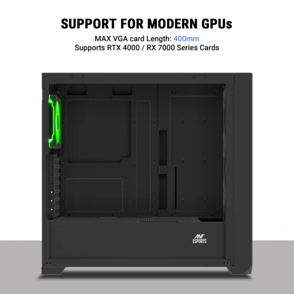 Ant Esports 621 C3 ATX Computer CaseGaming Cabinet - Black (9)