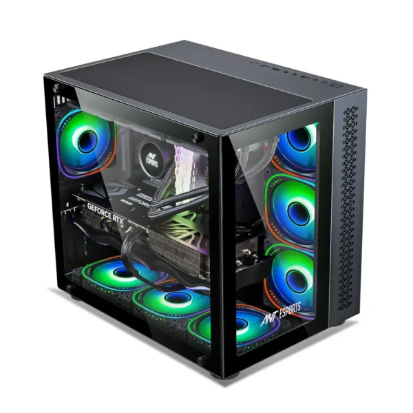 Ant Esports Crystal Dual-Chamber ARGB Gaming Cabinet-Black (3)