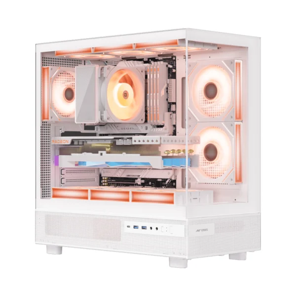 Ant Esports Crystal X6 ARGB (ATX) Gaming Cabinet - White (1)