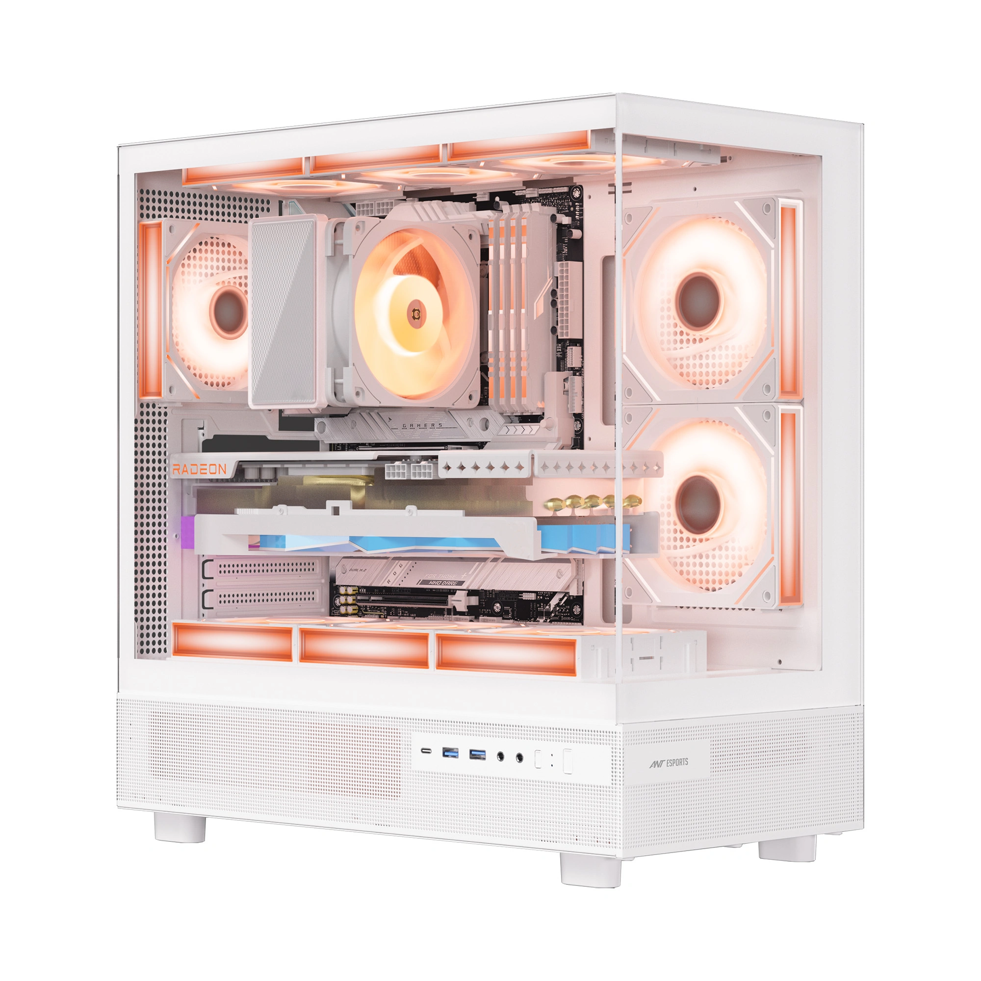 Ant Esports Crystal X6 ARGB (ATX) Gaming Cabinet – White (1)