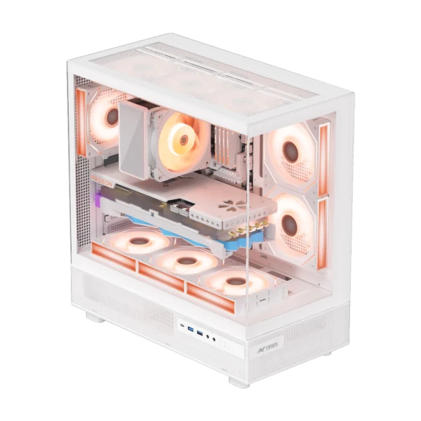 Ant Esports Crystal X6 ARGB (ATX) Gaming Cabinet - White (16)