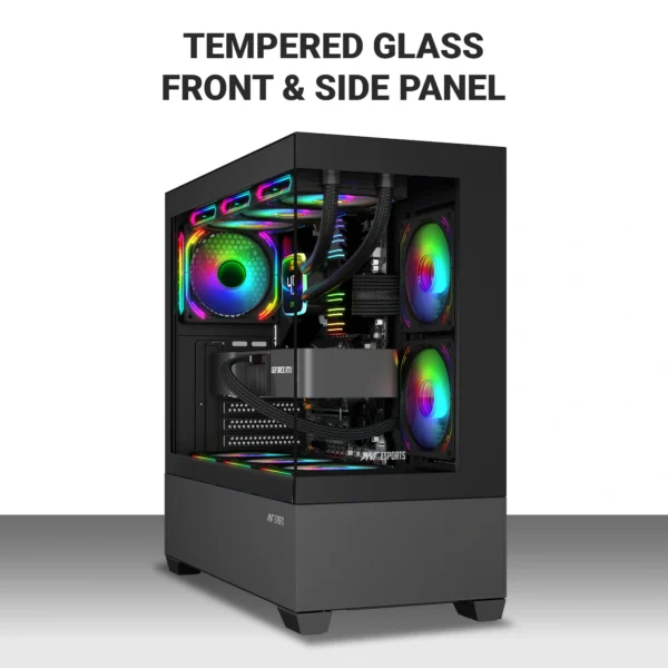 Ant Esports Crystal Z3 Mid-Tower Gaming Cabinet-Black (1)