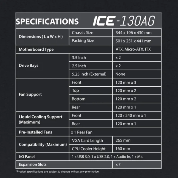 Ant Esports ICE-130AG Mid Tower Gaming Cabinet - Black (2)