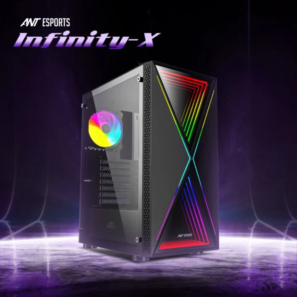 Ant Esports Infinity X ARGB Mid-Tower Gaming Cabinet-Black (2)