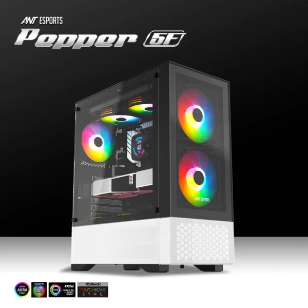 Ant Esports Pepper 5F Mid-Tower Gaming Cabinet-Black (15)