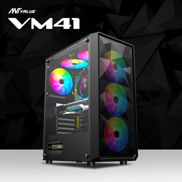 Ant Value VM41 ATX Mid-Tower Computer Case Gaming Cabinet (1)