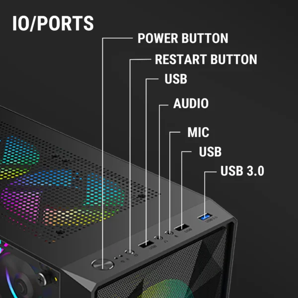 Ant Value VM41 ATX Mid-Tower Computer Case Gaming Cabinet (7)