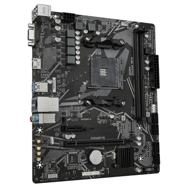 Gigabyte - B450M K (rev. 2.0) Motherboard (Black)2