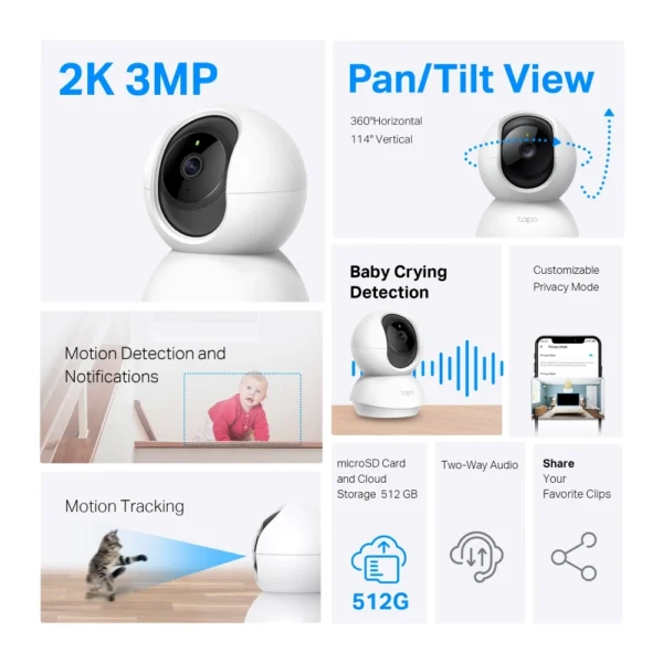 TP-Link Tapo C210 Pan Tilt AI Home Security Wi-Fi Camera1