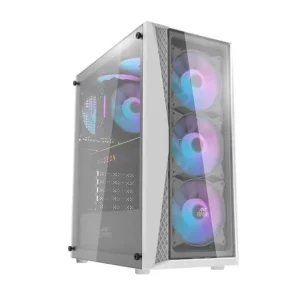 Ant Esports 220 Air Mid - Tower Computer Gaming Cabinet - White