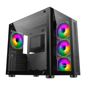 Ant Esports Crystal Dual-Chamber ARGB Gaming Cabinet - Black