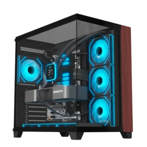 Ant Esports Crystal Wood ATX Gaming Cabinet - Black