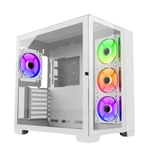Ant Esports Crystal XL Dual-Chamber Cabinet With Fan - White