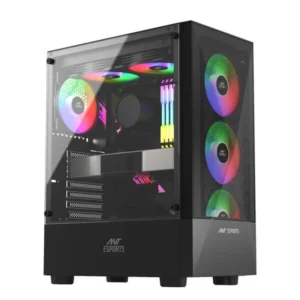 Ant Esports ICE-100 Auto RGB (ATX) Mid Tower Cabinet - Black